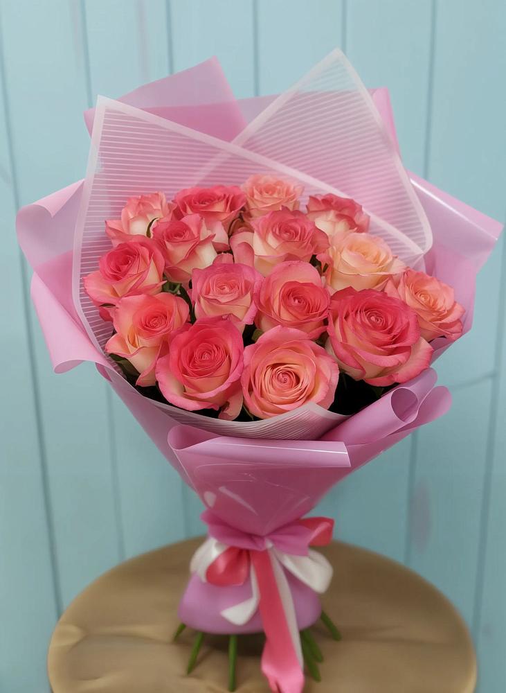 Букет 15 Розовых роз Равель в Молочном Вологодской области
