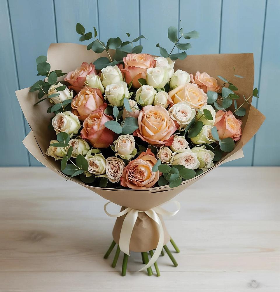 Букет цветов из: Альстромерии и Розы в Молочном Вологодской области