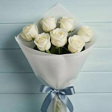 Букет 7 Белых роз Эдлесс Лав в Молочном Вологодской области