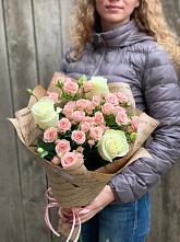Букет цветов из:  Розы #REPLACE_PRED# Молочном Вологодской области