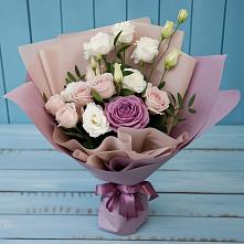 Букет цветов из:  Розы и Лизиантусы #REPLACE_PRED# Молочном Вологодской области