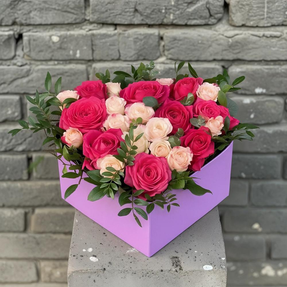 Цветочная композиция из Розы в коробке в Молочном Вологодской области