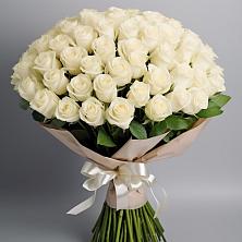 Букет 101 беля роза Белоснежка в Молочном Вологодской области