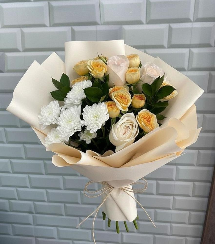 Букет цветов из: Розы и Хризантемы в Молочном Вологодской области