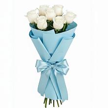 Букет 7 белых роз Проуд в Молочном Вологодской области