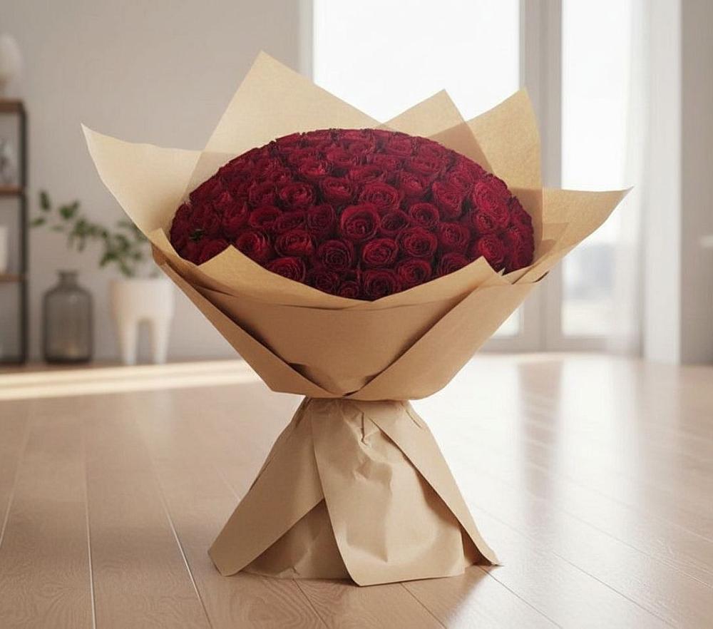 Букет 101 Красная роза в Молочном Вологодской области