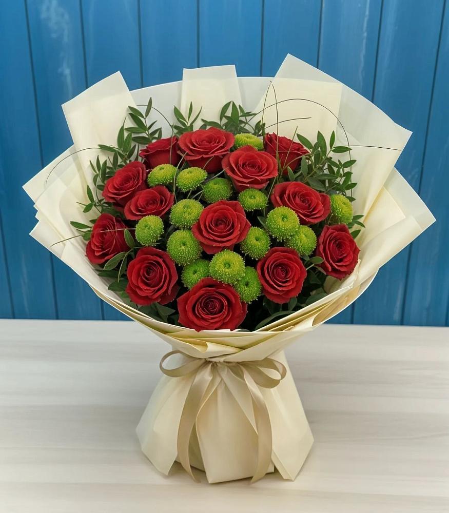 Букет цветов из: Розы и Хризантемы в Молочном Вологодской области