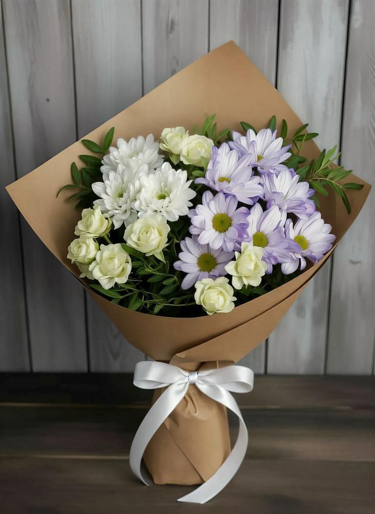 Букет цветов из: Хризантемы и Розы в Молочном Вологодской области